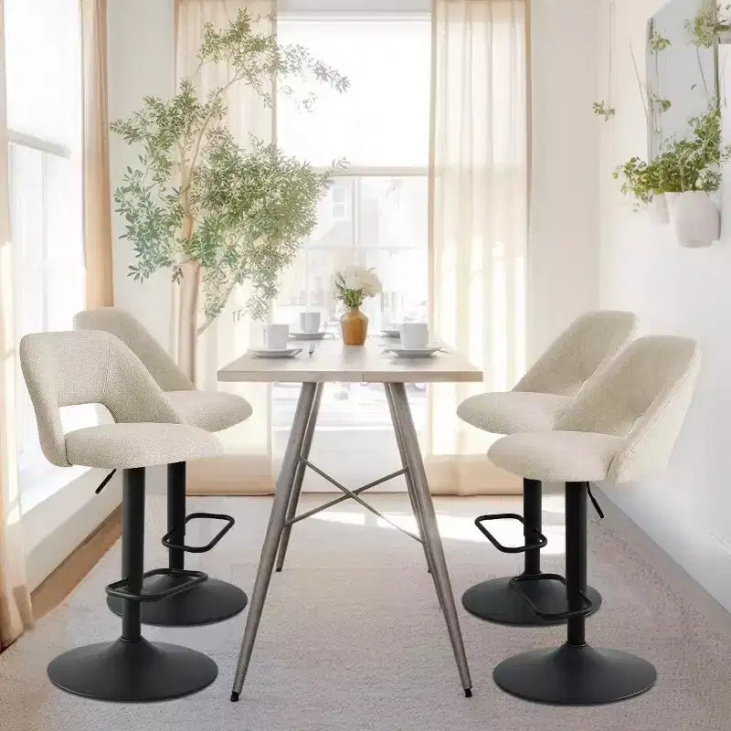 Set di 2 sgabelli da bar girevoli con schienale, sgabelli da bancone regolabili in altezza da 60,96 a 81,28 cm con seduta imbottita per isola cucina - Panipeachy
