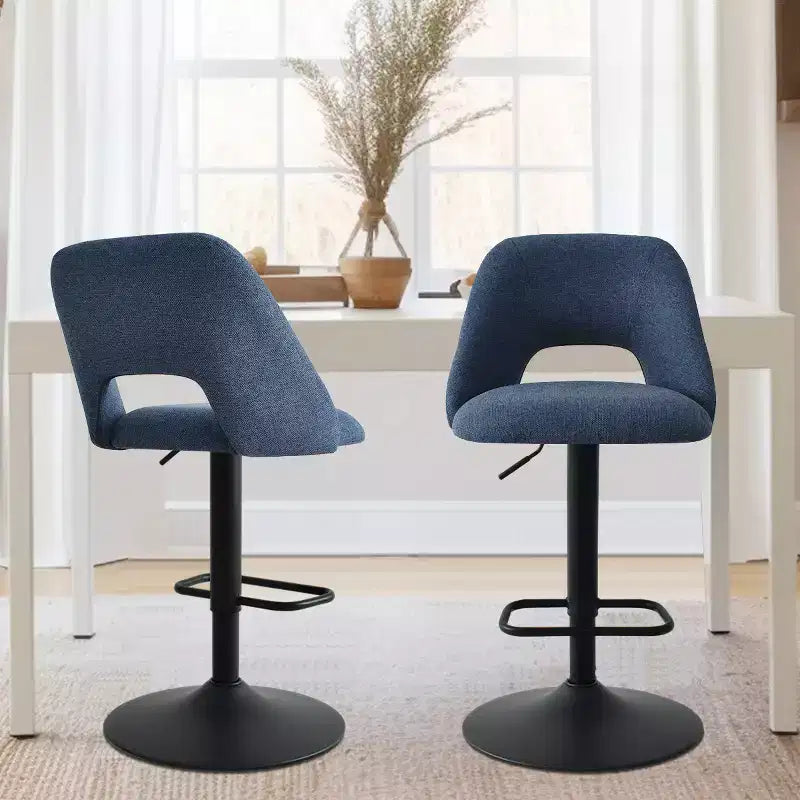 Set of 2 Swivel Bar Stools with Backrest, 24-32 Adjustable Height Counter Stools with Padded Seat for Kitchen Island - Panipeachy