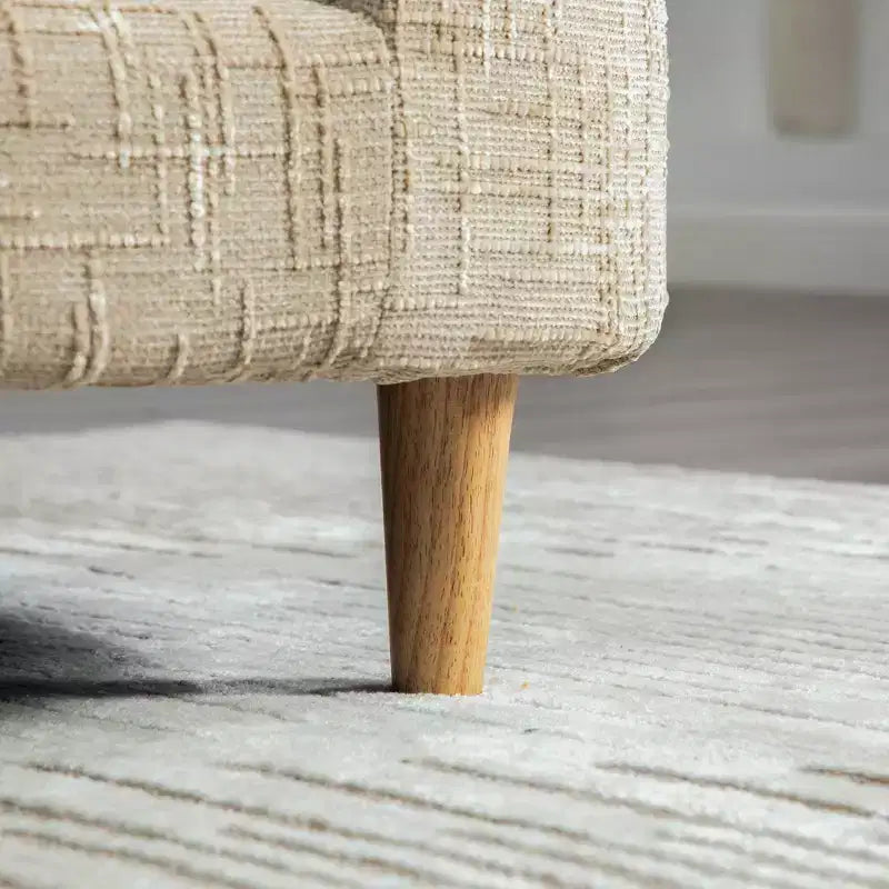 GDFStudio Agnes Modern 77 Chaise longue in ciniglia con struttura in legno di gomma e 2 cuscini a rullo