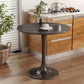 Fun little toys brand Black Round Table, Modern Dining Table, MDF Top and Steel Base Tulip Round Kitchen Table, Mid Century Coffee Table