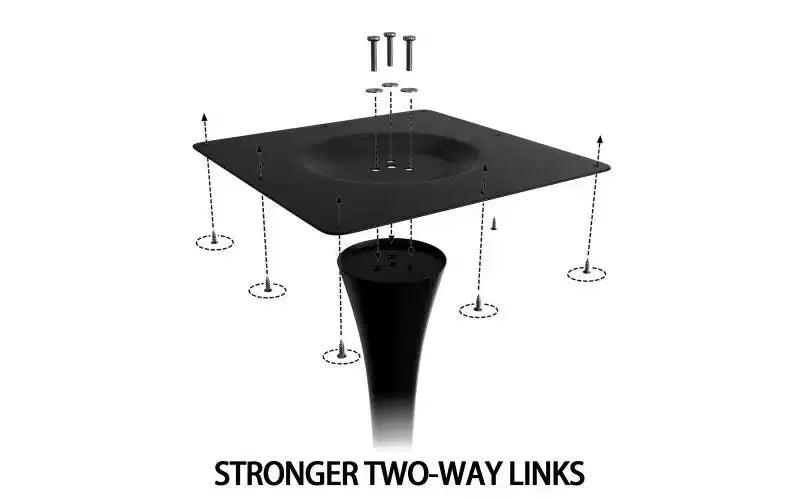 Marchio di giocattoli divertenti Black Round Table, Tavolo da pranzo moderno, Tavolo da cucina rotondo Tulip con piano in MDF e base in acciaio, Tavolino da caffè di metà secolo