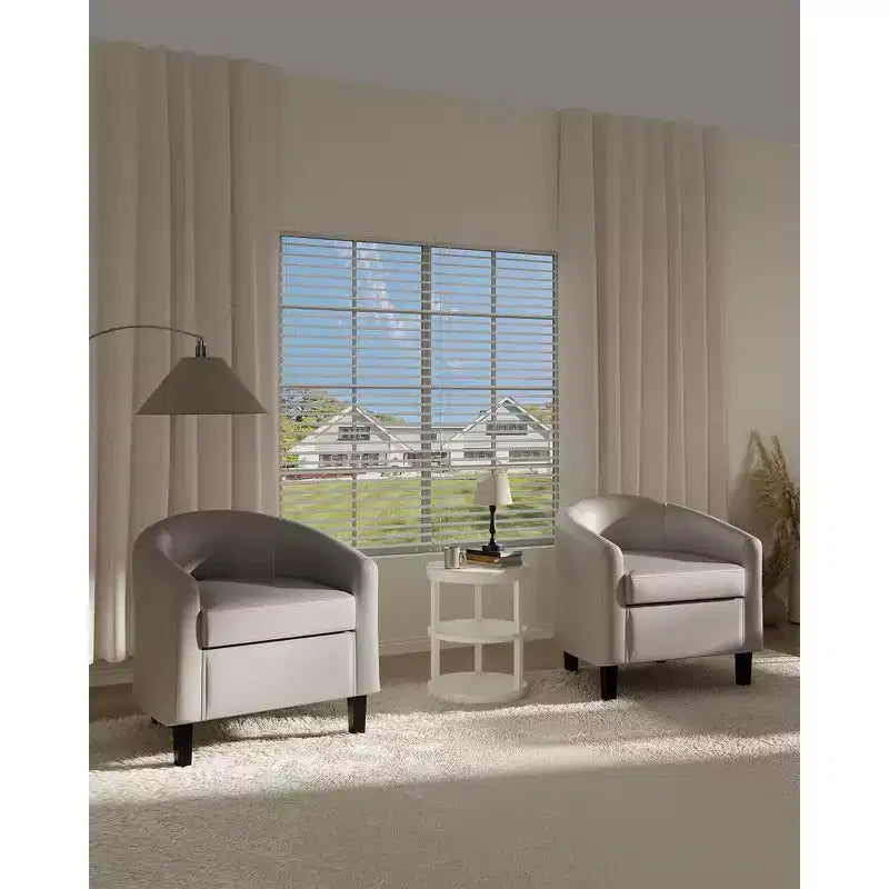 Poltrona in similpelle, moderna poltrona a barilotto rotonda con cuscino per soggiorno, camera da letto, sala lettura e sala d'attesa
