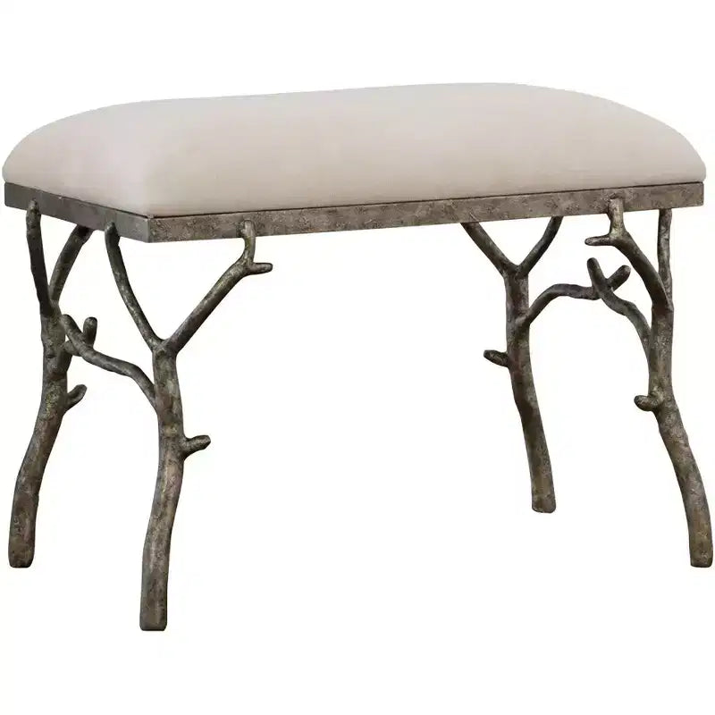 Uttermost Lismore 24 Wide Antique Silver Molded Branch Accent Bench