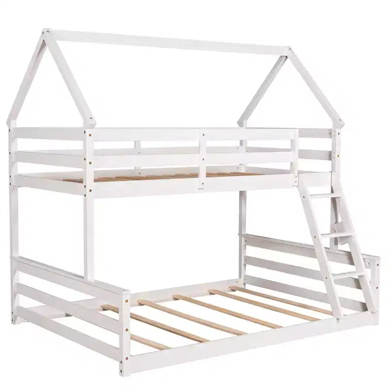 Letto in legno singolo FAMYYT con scaletta integrata, facile da montare