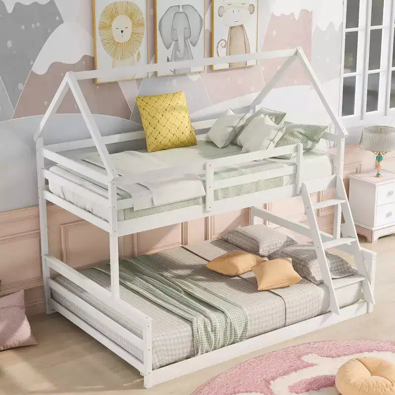 Letto in legno singolo FAMYYT con scaletta integrata, facile da montare