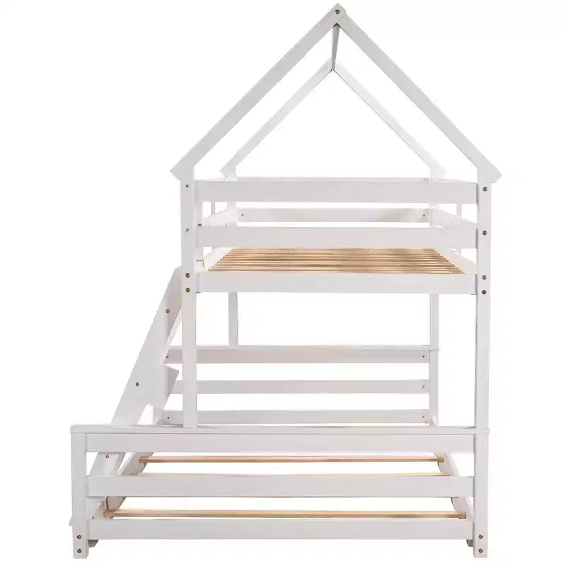 Letto in legno singolo FAMYYT con scaletta integrata, facile da montare