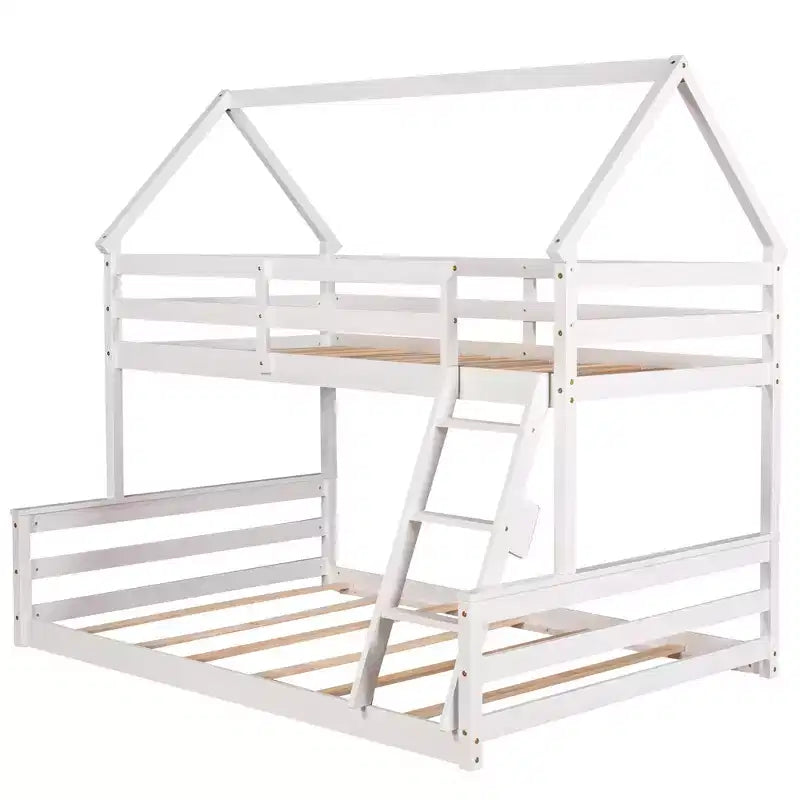 Letto in legno singolo FAMYYT con scaletta integrata, facile da montare