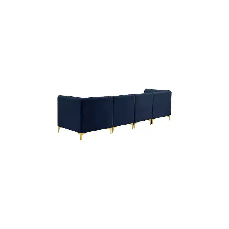 Divano modulare Meridian Furniture Alina in velluto blu marino