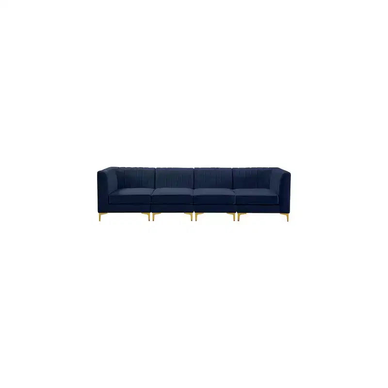 Divano modulare Meridian Furniture Alina in velluto blu marino