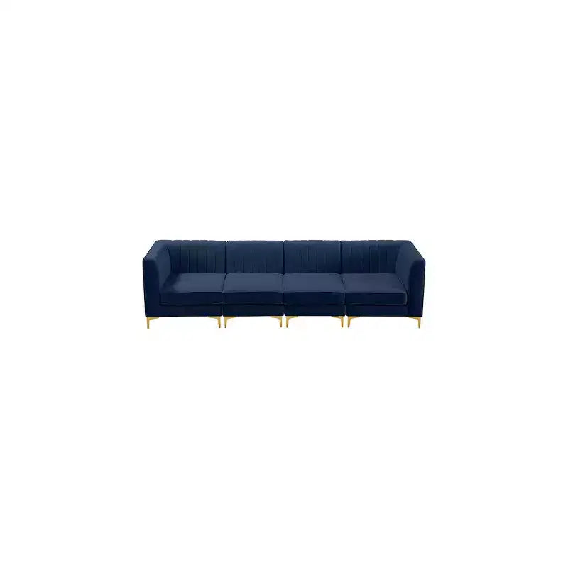 Divano modulare Meridian Furniture Alina in velluto blu marino