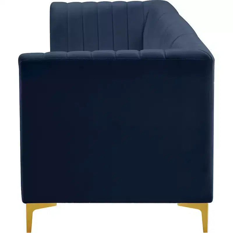Divano modulare Meridian Furniture Alina in velluto blu marino