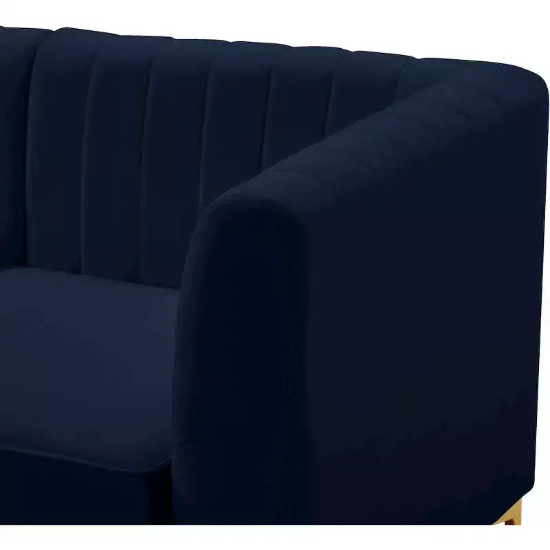 Divano modulare Meridian Furniture Alina in velluto blu marino