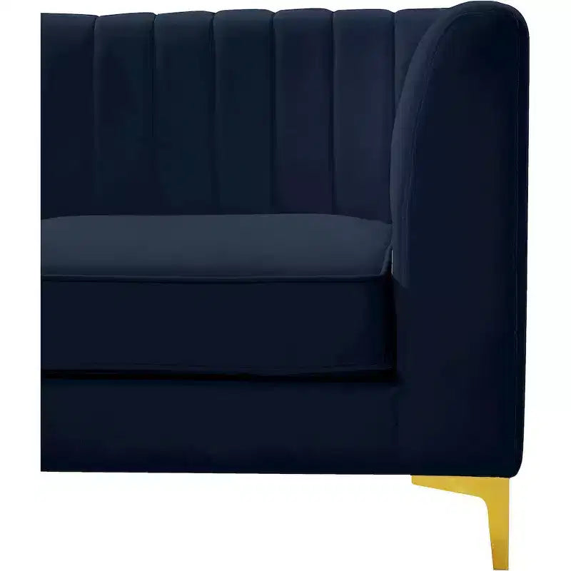 Divano modulare Meridian Furniture Alina in velluto blu marino
