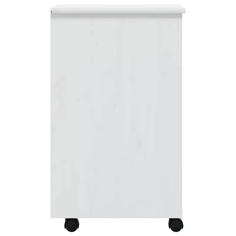 vidaXL Armadietto con rotelle Bianco Legno massello di pino, legno multistrato, plastica