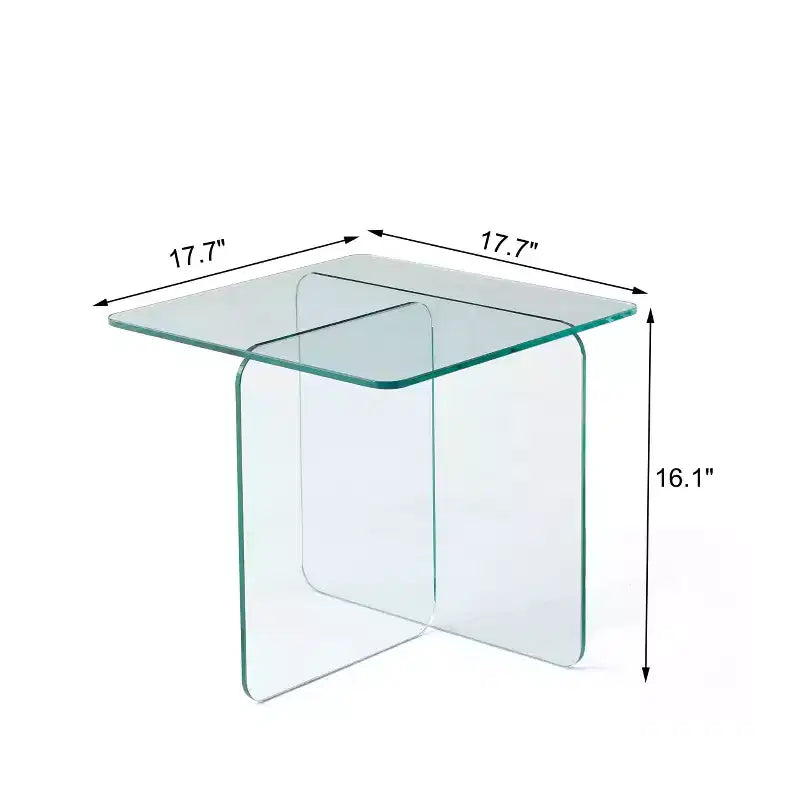 GDFStudio Verna Tavolino Quadrato Moderno in Vetro Temperato