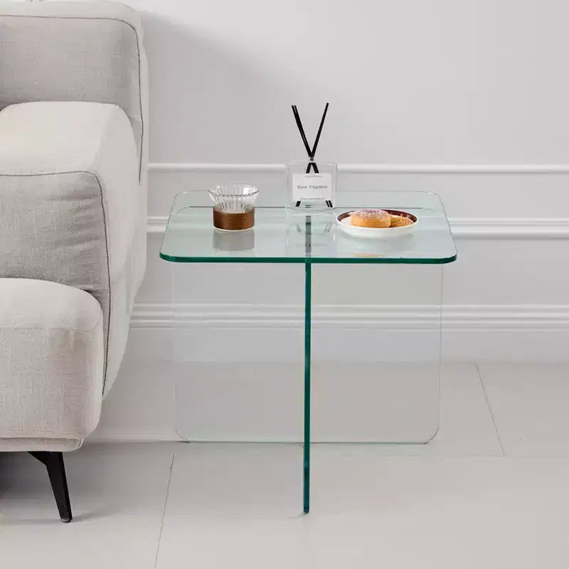 GDFStudio Verna Tavolino Quadrato Moderno in Vetro Temperato