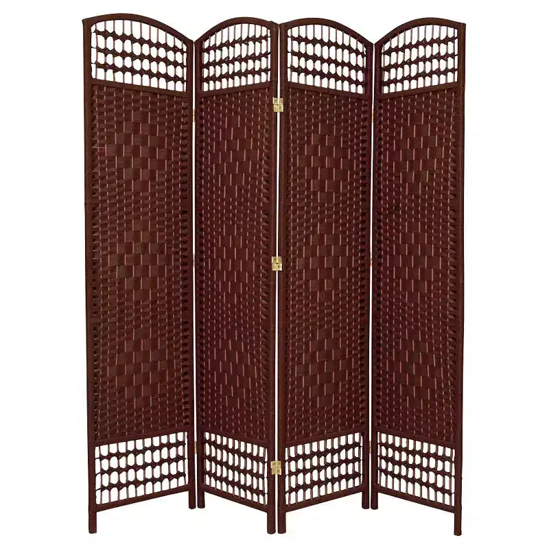 Divisorio in Fibra Intrecciata Alto 1,68 m a 4 Pannelli - Oriental Furniture
