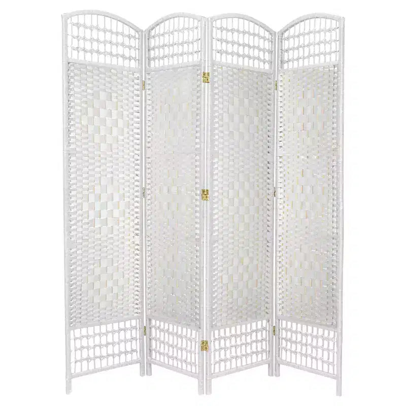 5 1/2 ft. Tall Fiber Weave Room Divider 4 Panels - Oriental Furniture
