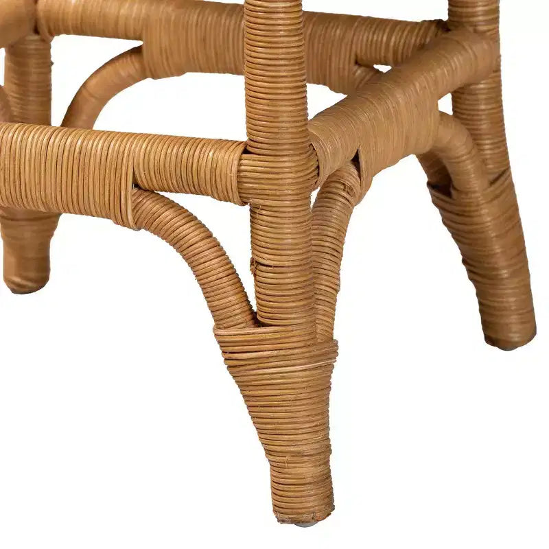 bali & pari Sgabello da bancone in rattan conchiglia Honey/White