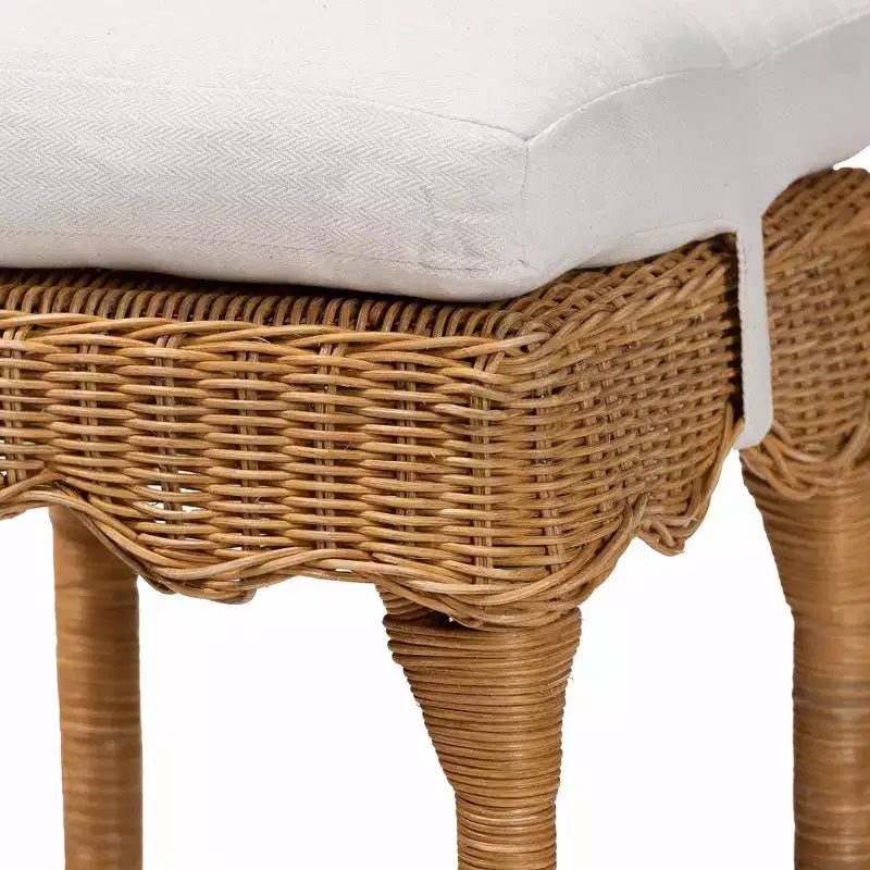 bali & pari Sgabello da bancone in rattan conchiglia Honey/White
