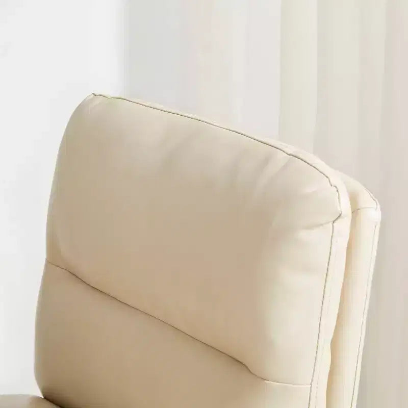 Set di 2 Moderni Sgabelli da Bar in Similpelle Spessa con Gambe in Metallo Panna/Bianco - Glitzhome: Imbottiti, Base a Slitta, Poggiapiedi