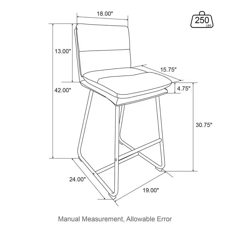 Set di 2 Moderni Sgabelli da Bar in Similpelle Spessa con Gambe in Metallo Panna/Bianco - Glitzhome: Imbottiti, Base a Slitta, Poggiapiedi