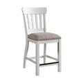 Set of 2 24" Drake Slat Back Cushion Seat Counter Height Barstools Rustic White/French Oak - Intercon