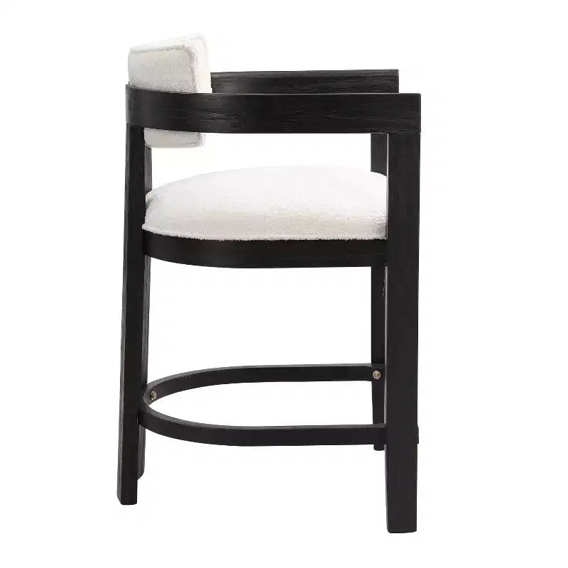 Christopher Knight Home Set di 2 Sgabelli da Bar Ethan in Legno di Gomma Tappezzati Altezza Bancone, 66 cm, Neri