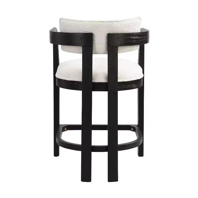 Christopher Knight Home Set di 2 Sgabelli da Bar Ethan in Legno di Gomma Tappezzati Altezza Bancone, 66 cm, Neri