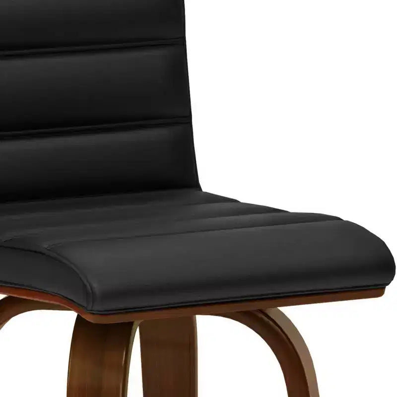 WyndenHall Sgabello da Bar Madigan Nero: Mid-Century Modern, Altezza Regolabile, Rivestimento in Similpelle, Struttura in Legno e Metallo