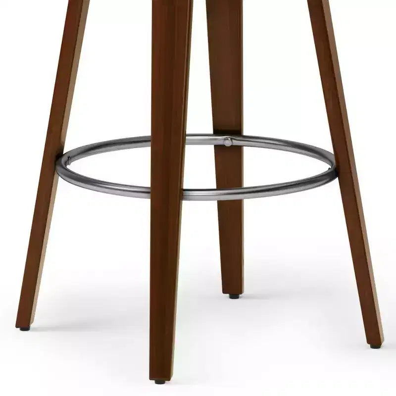 WyndenHall Sgabello da Bar Madigan Nero: Mid-Century Modern, Altezza Regolabile, Rivestimento in Similpelle, Struttura in Legno e Metallo
