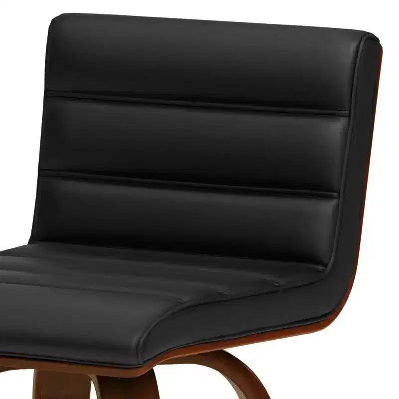 WyndenHall Sgabello da Bar Madigan Nero: Mid-Century Modern, Altezza Regolabile, Rivestimento in Similpelle, Struttura in Legno e Metallo