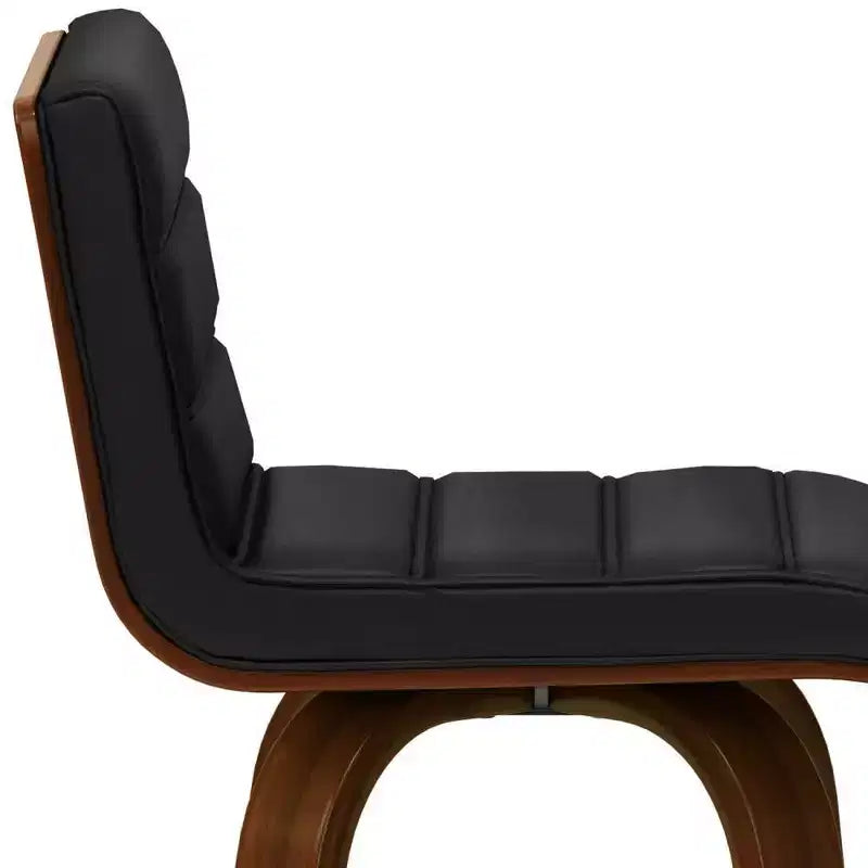 WyndenHall Sgabello da Bar Madigan Nero: Mid-Century Modern, Altezza Regolabile, Rivestimento in Similpelle, Struttura in Legno e Metallo