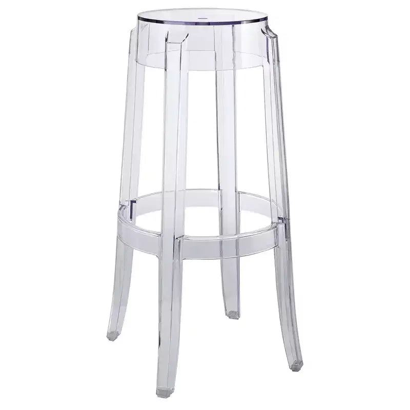 Modway Casper Barstool Clear: Acrylic, Fixed Height, Polycarbonate Frame, Spot Clean