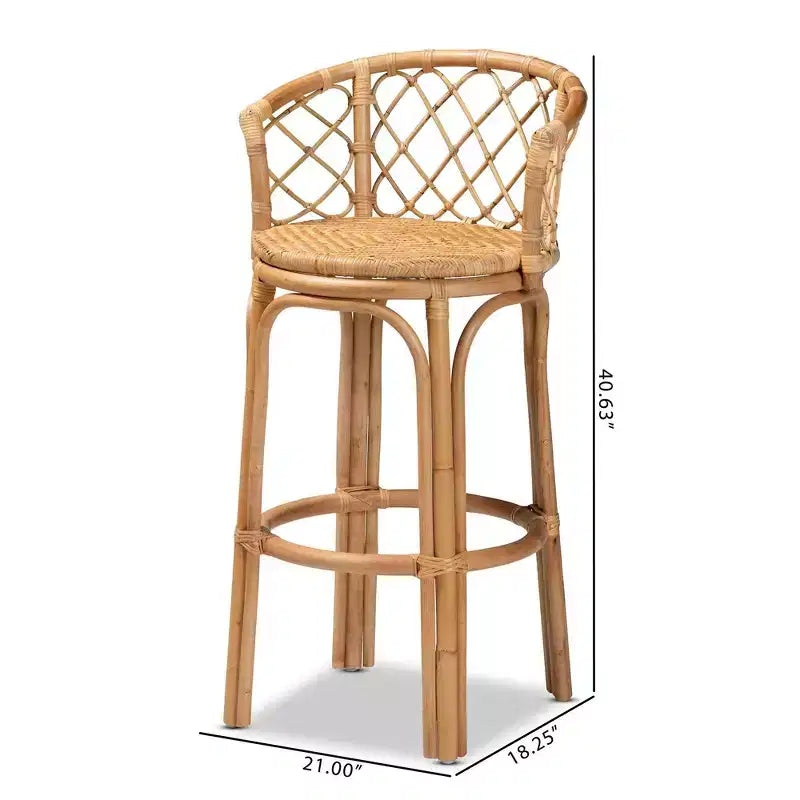 Sgabello da bar Orchard Rattan Naturale/Marrone - bali & pari