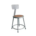 Hampden Furnishings 18" Felix Collection Steel Stool with Backrest Gray
