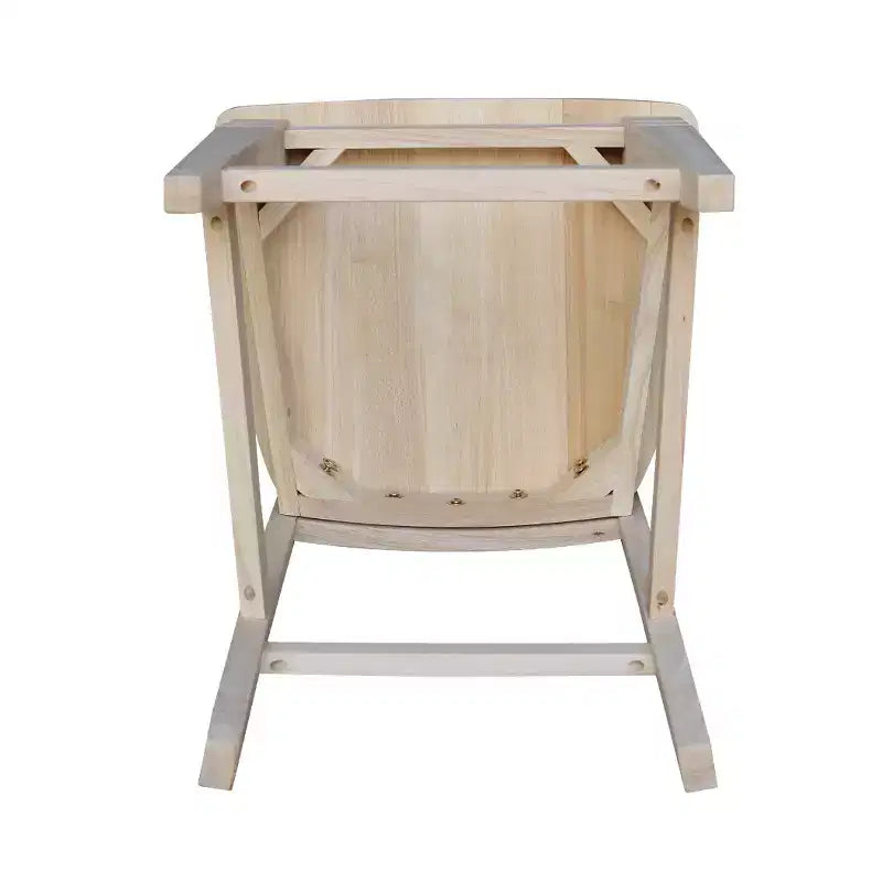 Sgabello da bar Java Counter Height da 60 cm non rifinito - International Concepts: Legno massello, schienale a scala