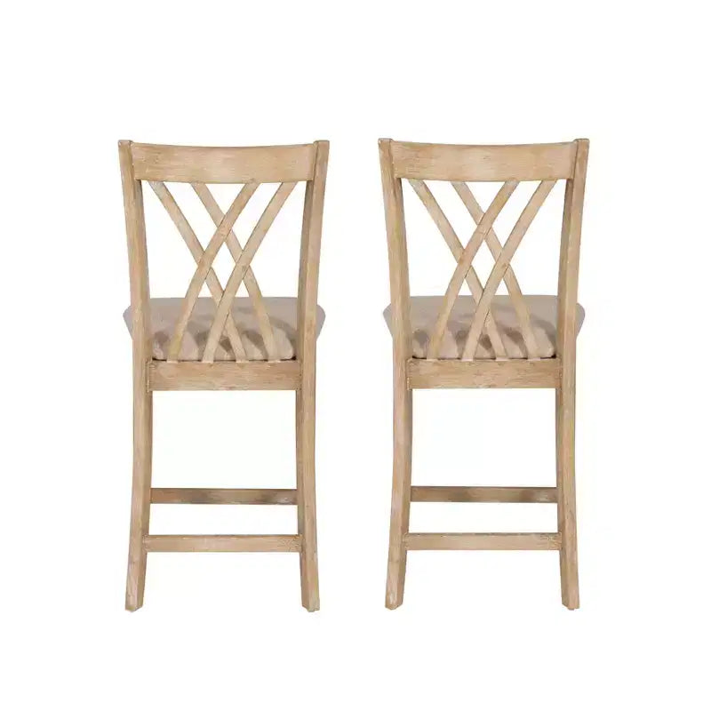 Sgabelli da Bar Powell Maggie con Altezza Bancone, Set da 2, Colore Naturale