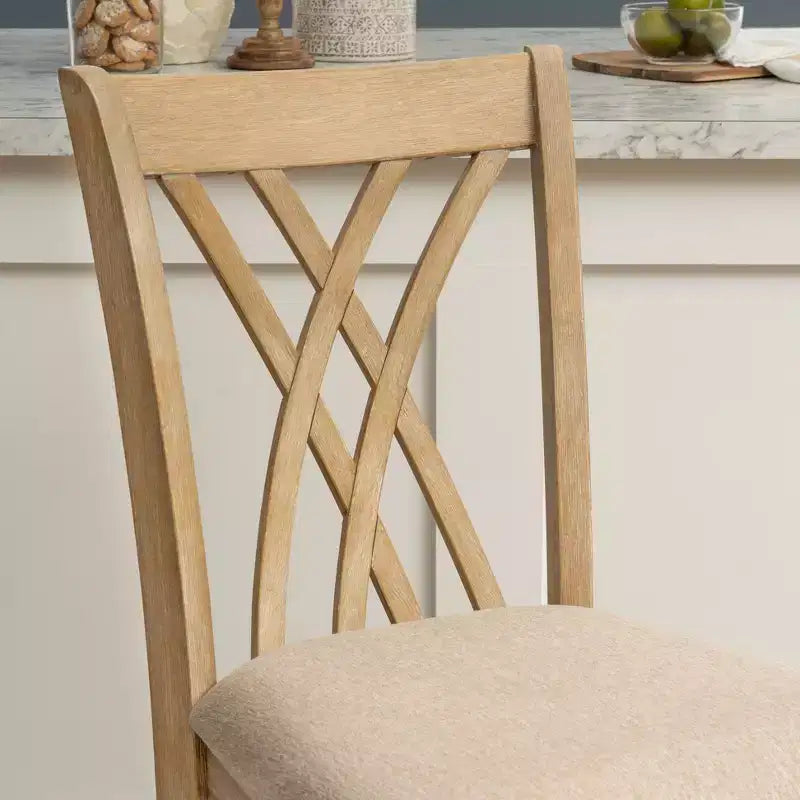 Sgabelli da Bar Powell Maggie con Altezza Bancone, Set da 2, Colore Naturale