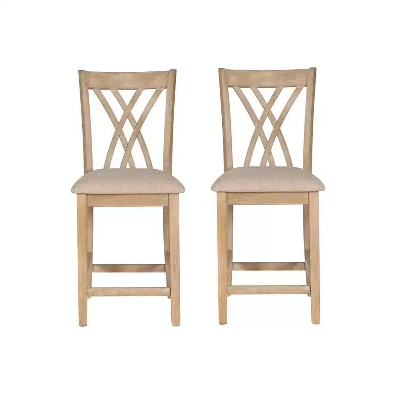 Sgabelli da Bar Powell Maggie con Altezza Bancone, Set da 2, Colore Naturale
