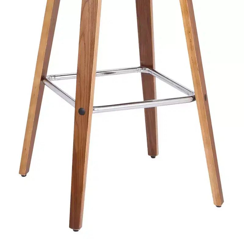 Sgabello da bar Gambier Mid-Century girevole, altezza bar, 76 cm, marrone - Armen Living: Regolabile, Similpelle, Struttura in Acciaio Cromato