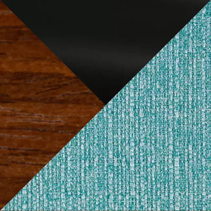 Set di 2 sgabelli da bar Folia Noce/Nero/Verde acqua - LumiSource: Moderni di metà secolo, Girevoli, Imbottiti, Struttura in legno
