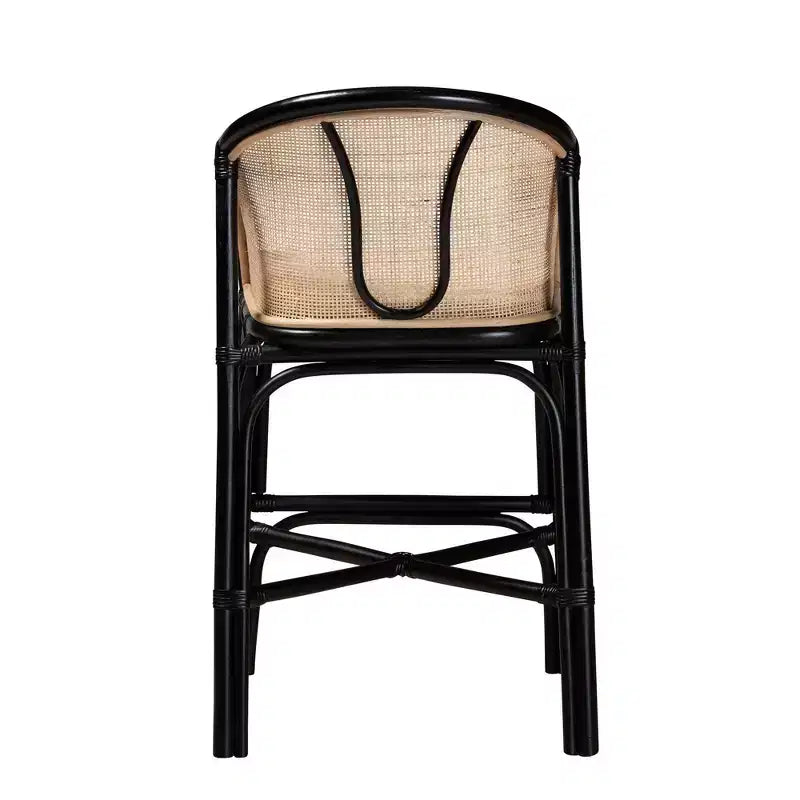 Sgabello da bar Miranda Two-Tone Rattan Counter Height Bianco/Marrone Naturale/Nero di bali & pari: Rivestimento in poliestere, nessun montaggio richiesto