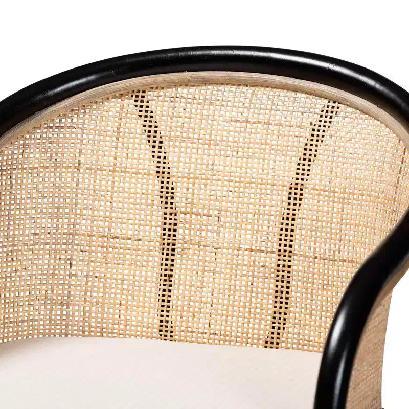 Sgabello da bar Miranda Two-Tone Rattan Counter Height Bianco/Marrone Naturale/Nero di bali & pari: Rivestimento in poliestere, nessun montaggio richiesto