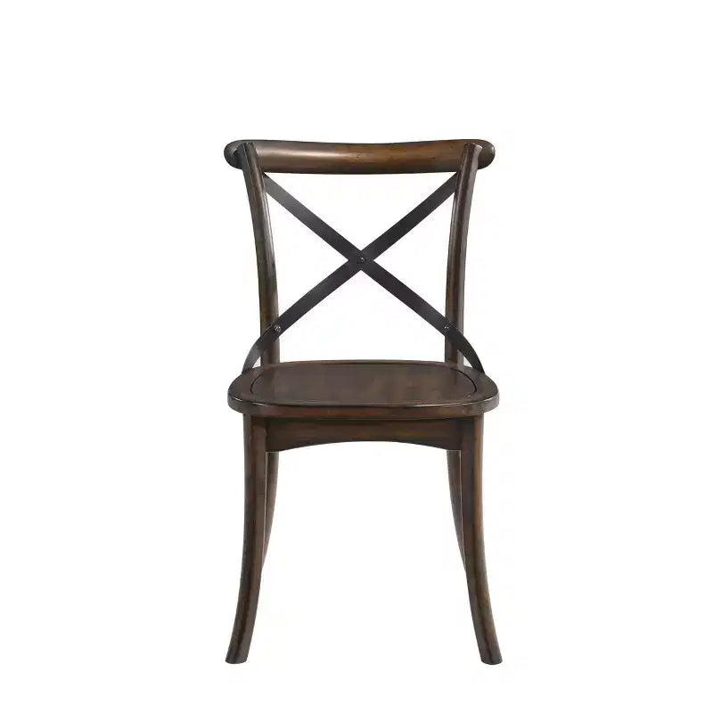 Set di 2 sedie da pranzo Kaelyn in rovere scuro/nero - Acme Furniture: Stile bistro francese, struttura in legno, design senza braccioli