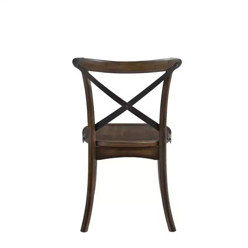 Set di 2 sedie da pranzo Kaelyn in rovere scuro/nero - Acme Furniture: Stile bistro francese, struttura in legno, design senza braccioli