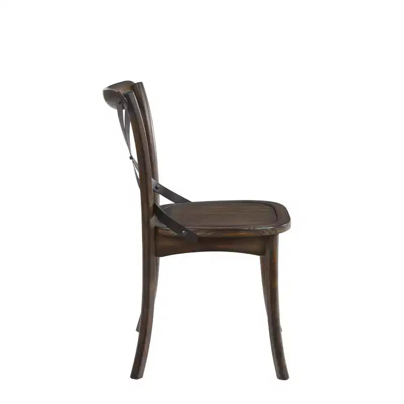 Set di 2 sedie da pranzo Kaelyn in rovere scuro/nero - Acme Furniture: Stile bistro francese, struttura in legno, design senza braccioli