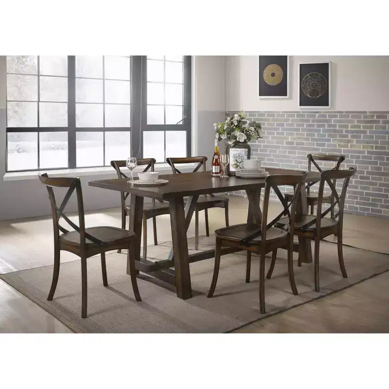 Set di 2 sedie da pranzo Kaelyn in rovere scuro/nero - Acme Furniture: Stile bistro francese, struttura in legno, design senza braccioli