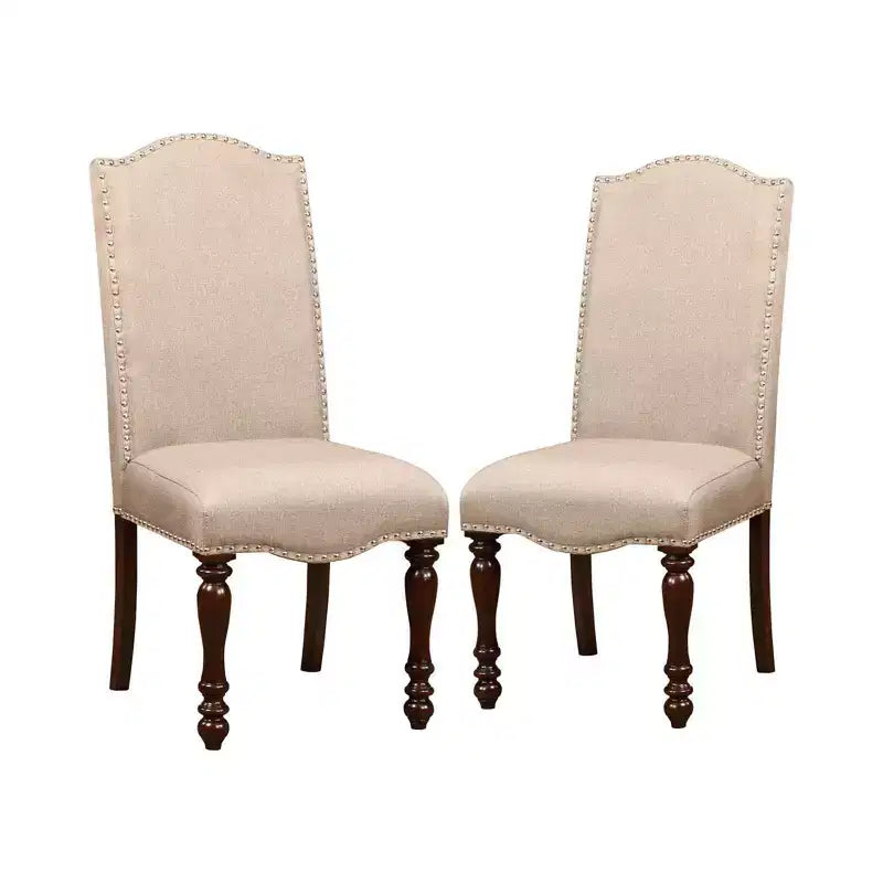 Set di 2 sedie da pranzo laterali imbottite Lawson Classic Inspired 24/7 Shop At Home rosso: schienale camelback, finiture con borchie, gambe in legno