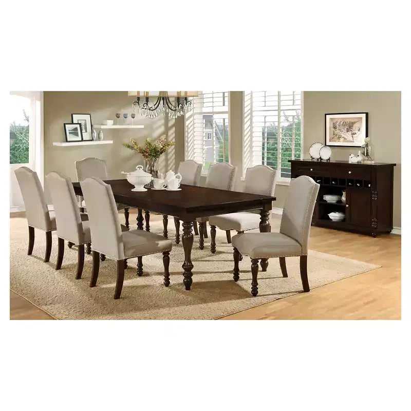 Set di 2 sedie da pranzo laterali imbottite Lawson Classic Inspired 24/7 Shop At Home rosso: schienale camelback, finiture con borchie, gambe in legno